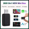 2025 New Adapter 2in1 Mini CarPlay Box Wired To Wireless CarPlay&Android Auto Smart box BT WiFi Connect Plug&Play Fit 99% Cars