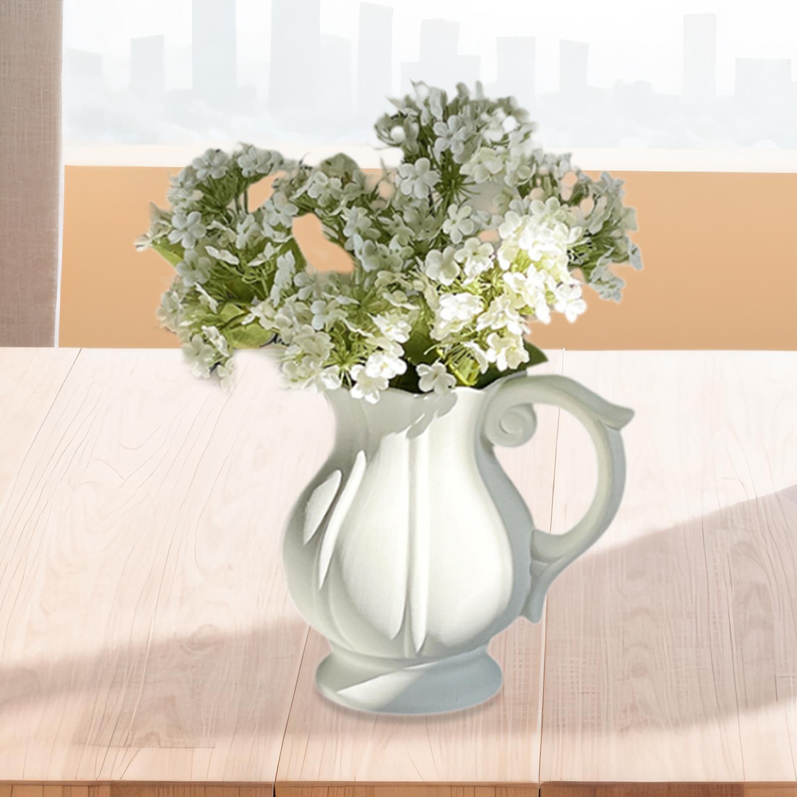 

Flower Vase Multipurpose Decorative Vase Milk Jug Vase Floral Arrangement for Home Cafe Living Room Dining Table Bookshelf