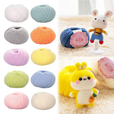 Cotton Wool Ball Multicolor Woven Material Wool Thread  for Knitting Doll Hair Clip