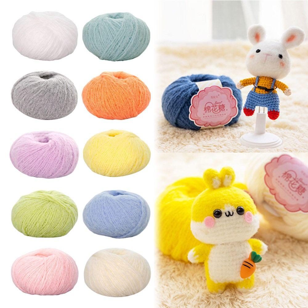 Multicolor Wool Ball Cotton Candy Yarn Ball  for Knitting Doll Hair Clip