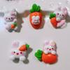 10 Pcs New Cute Cartoon Animal Little Rabbit Radish Series Resin Scrapbook Diy Jewelry Children Gift Hairpin Accessories A90
