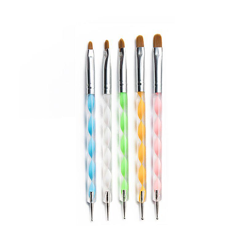 

Набор ручек и кистей для рисования точками мандалы: Набор из 5 кистей из нейлона, двусторонние для DIY нейл-арта и граффити