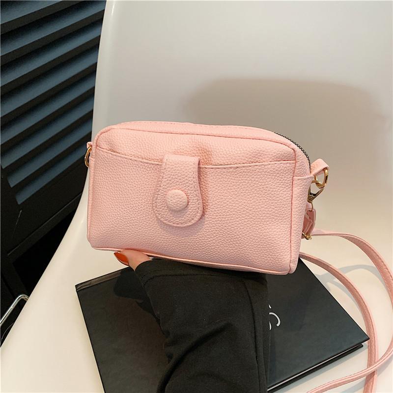 

Candy Color Korean Style Soft Surface 2023 Fashion Winter Casual Solid Color Single Shoulder Crossbody Small Square Bag Women Black