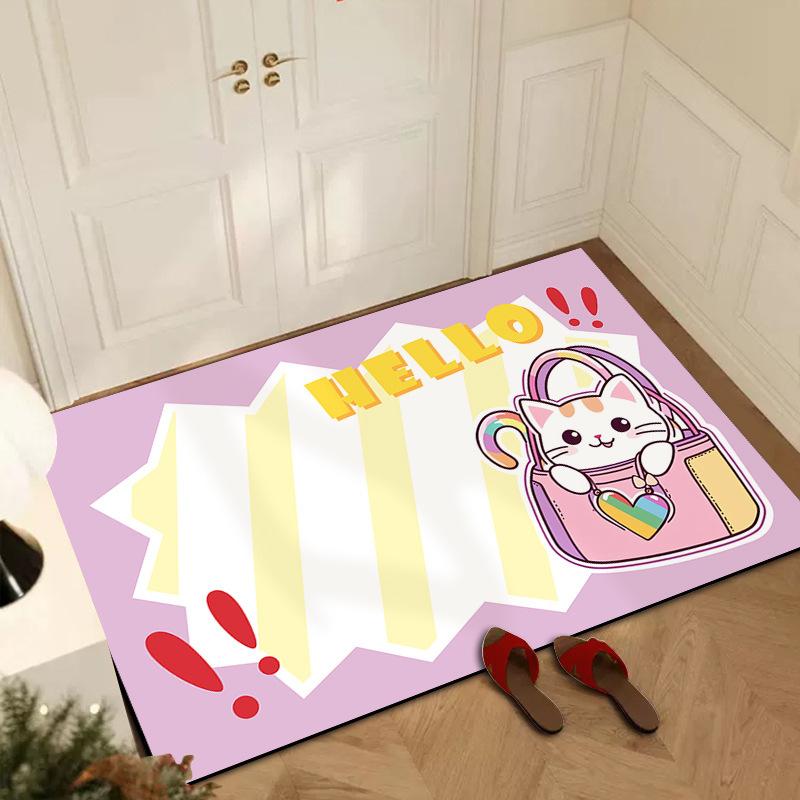 Cute Bathroom Diatom Mud Household Absorbent Foot Mat Mat Toilet Mat Wash Water Between The Mat Absorbent Non-slip