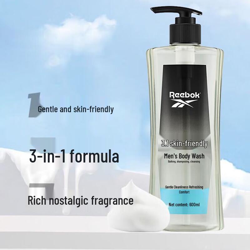 

Reebok Men s 3-in-1 Body Wash, Shampoo & Face Cleanser
