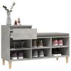 Shoe Rack Concrete Grey 102 x 36 x 60 cm Engineered Wood