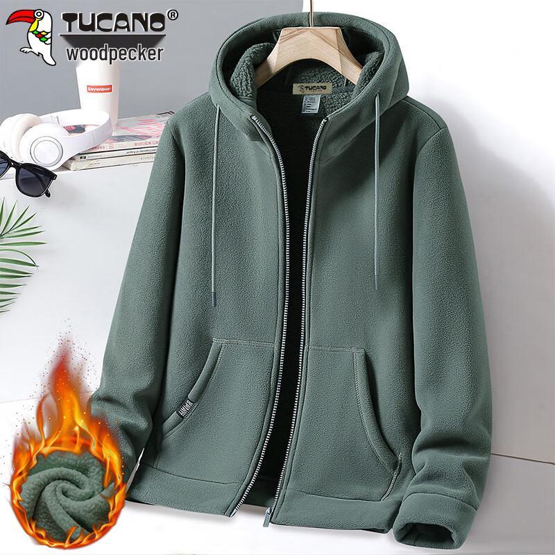 Tucano Men's Casual Fleece-Lined Hooded Sweatshirt Jacket