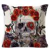 Halloween Pillowcase Skeleton Witch Pattern Line Print Bedroom Living Room Decoration Pillowcase