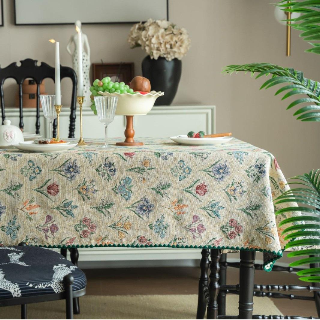 

Encrypt Double-sided Color Woven PatternTablecloth,American Country Style Garden Decor Perfect for DiningRoom,Festive Gatherings 60x60cm