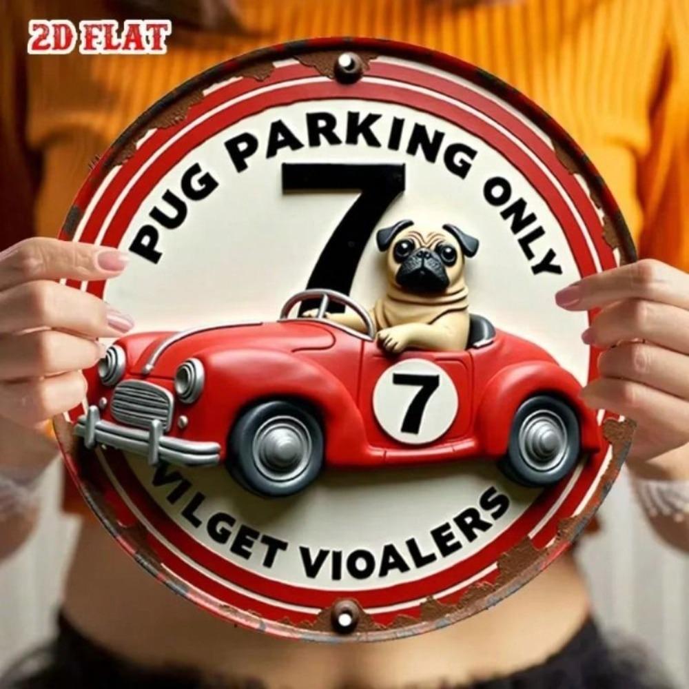 Metal Wall Art Pug Poster, Dog Owner Gift, Home Decor