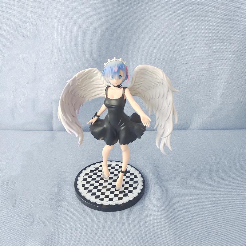 21CM Anime Re:Life In A Different World From Zero Rem  Oni Tenshi Ver PVC Action Figure Collectible Model Gifts for Kids