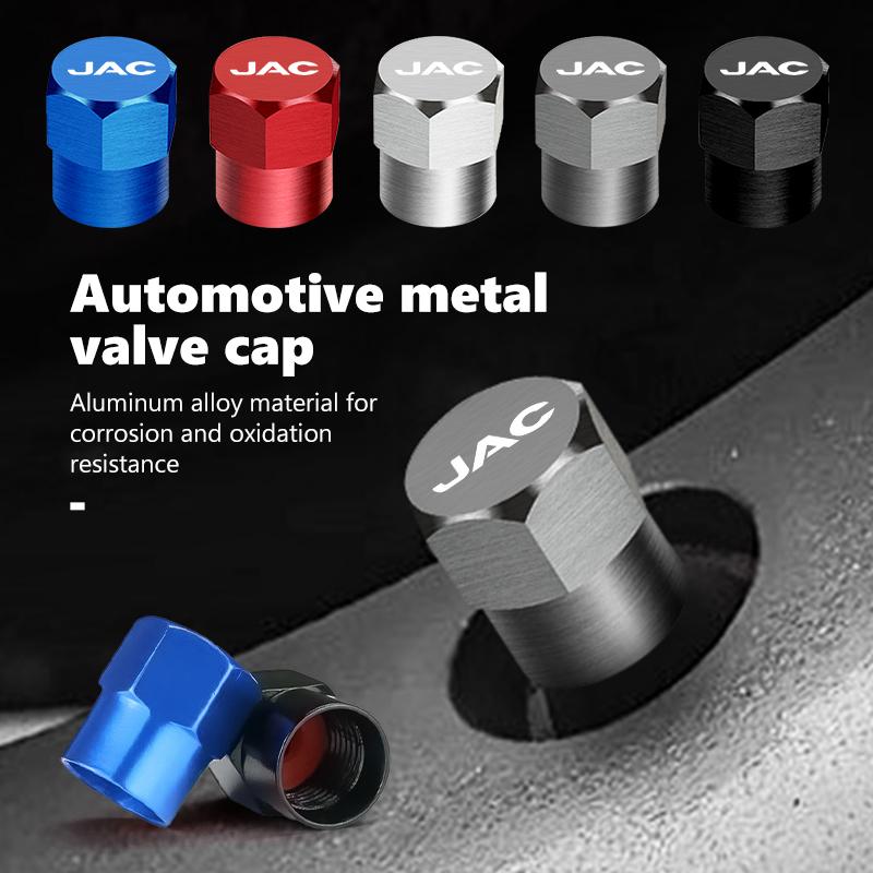 For JAC 4PCS Car Logo Tire Valve Caps Decorative Door Core Air Valve Caps Accessories J3 J2 S5 A5 J5 J6 J4 S2 T8 RF8 M3 M4 X8