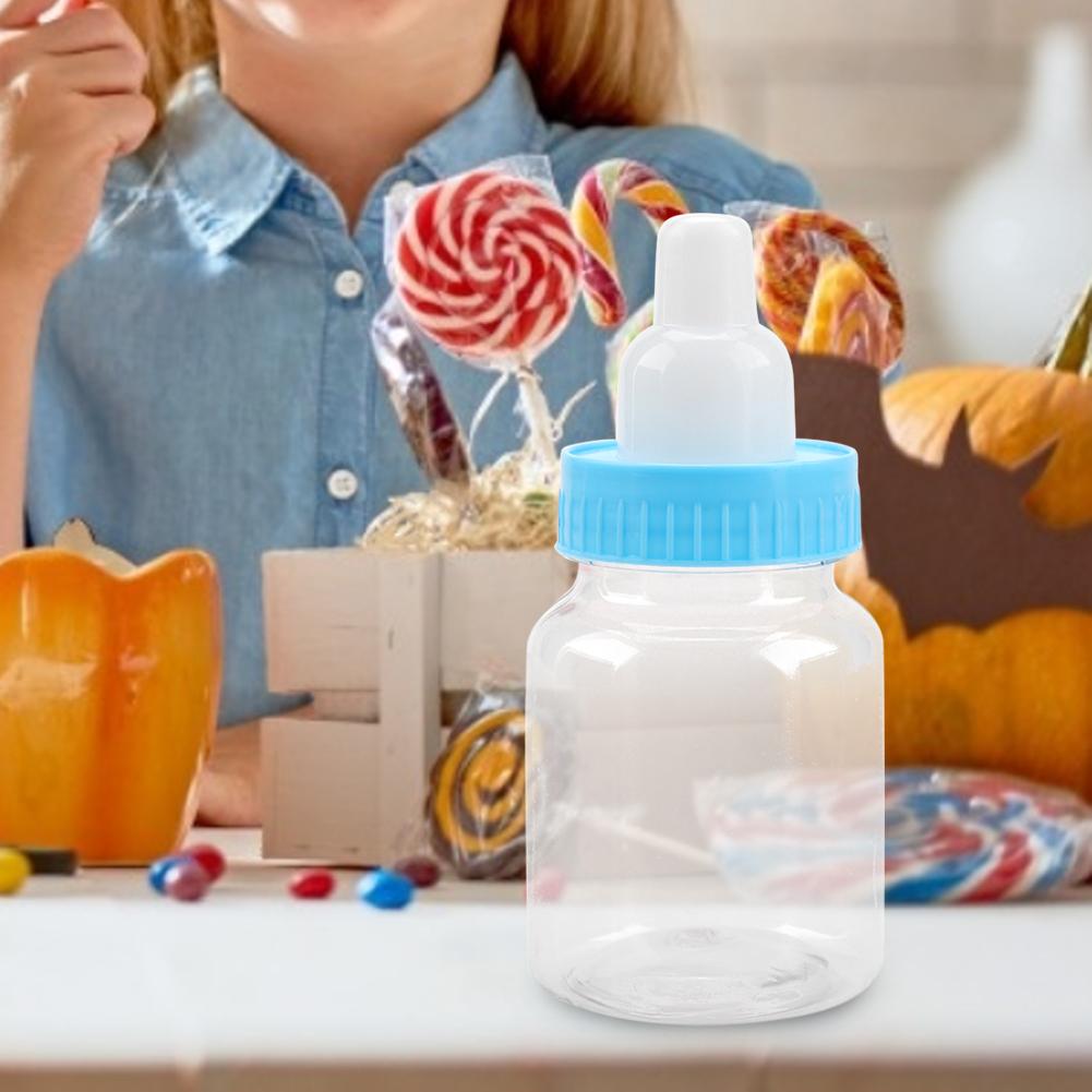 

12pcs Mini Plastic Milk Nipple Bottle Candy Box for Party Festival Candy Bottle (Blue) синий