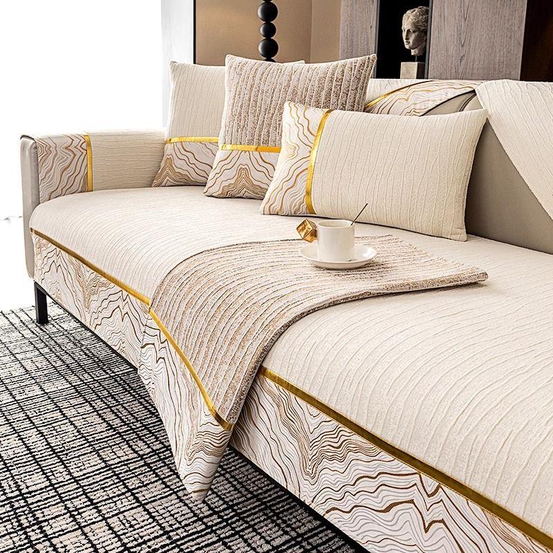 1pc Chenille Sofa Cover, European Luxury Style Sofa Slipcover, Sofa Cushion Protective Cover, Suitable for Bedroom, Office, Living Room, Home Decor