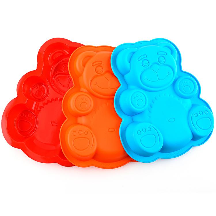 1pc Non-Stick Silicone Baking Mold - Big Bear Shape Cake Mold for Christmas with Cute Teddy Bear Detail