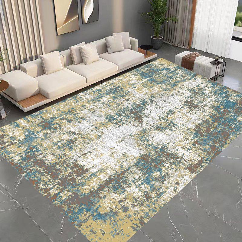 Ink Splash Style Imitation Cashmere Rug - Stain-Resistant Living Room or Bedroom Carpet, Large Area Coverage