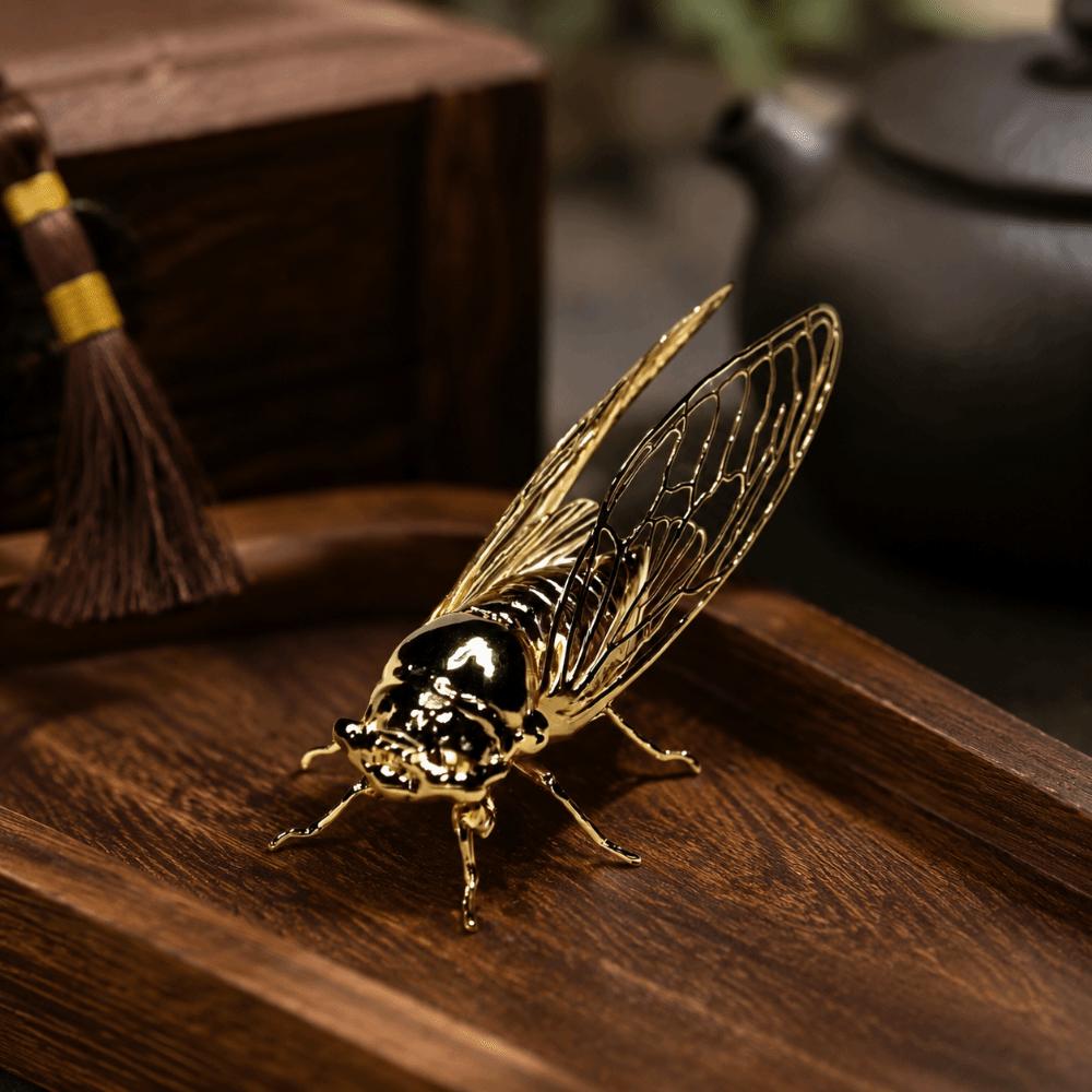 Exquisite Cicada Figurine Hollowed-out Desktop Small Ornament Home Office Decor