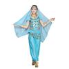 Fantasia de Halloween Estilo Princesa Árabe Roupa de Dança do Ventre para Mulheres Tamanho Adulto Conjunto com Decorações de Moedas Perfeito para Dança e Fantasia