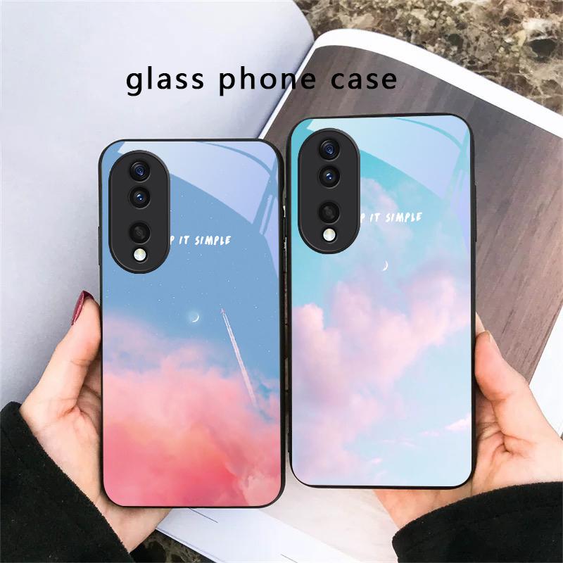 Dark Colored Seawater For Honor X5 Plus X30 X9c Smart X5b X9a X30 Max X50i 30 Pro 50 Pro 70 90 Smart 200 Lite Glass Phone Case
