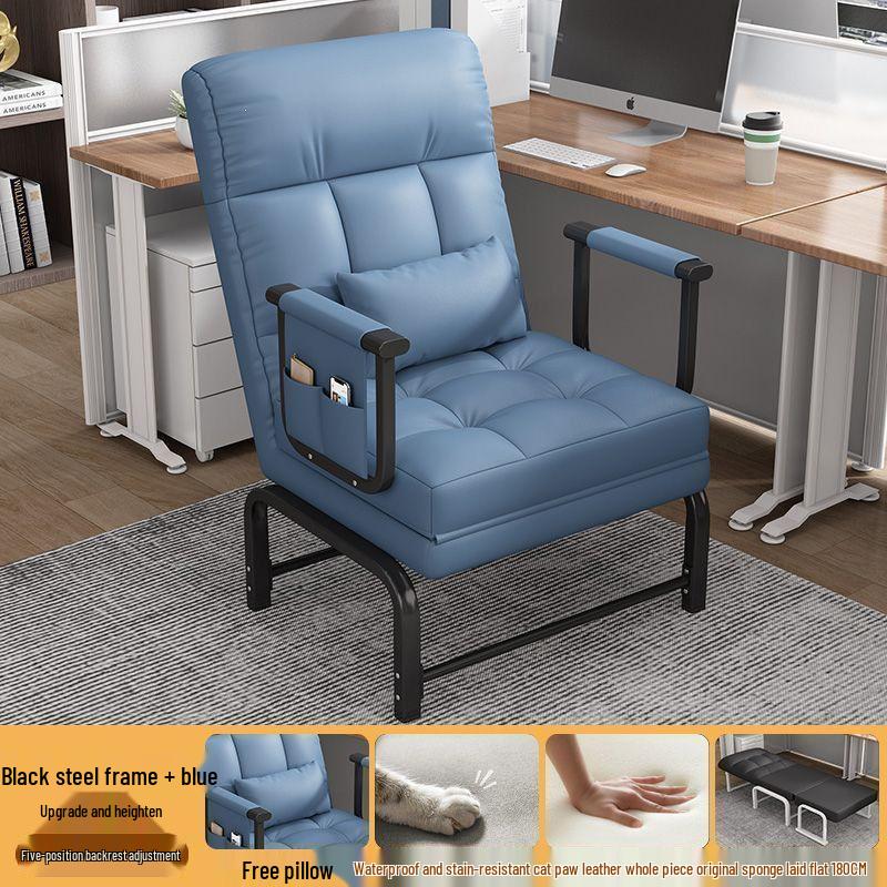 Foldable Multi-Functional Office Nap Sofa Bed: Durable, Reinforced Single Lounger for Home