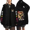 One Piece Luffy Printed Zipper Hoodie Men's Casual Hoodie Top Cardigan Coat