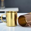 Double Wall Insulated Stainless Steel Mug Fashion Gold Coffee Mug Milk Tea Cup Cool Beer Cup Tumbler Cafe Office Mug  Drinkware