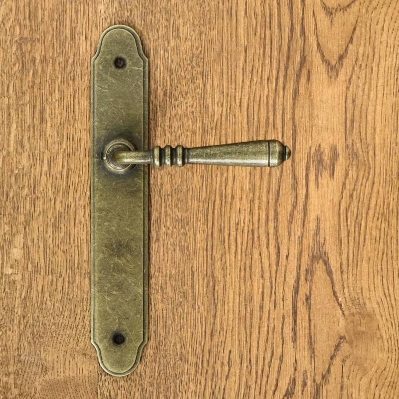DEVON Door Handle with Plate Without Hole ANTIQUE GOLD