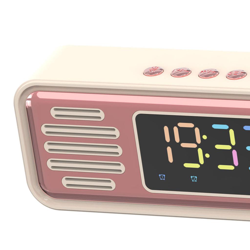Bluetooth Speaker Portable Innovative Retro Tabletop Alarm Wireless Speaker with LED Color Screen