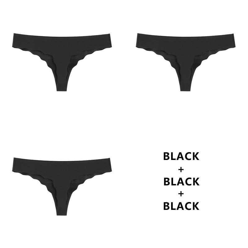 3PCS/Lot Seamless Panty Set Underwear T-back Female Comfort Intimates Fashion Ladies Low-Rise Briefs Panties Women Sexy Lingerie