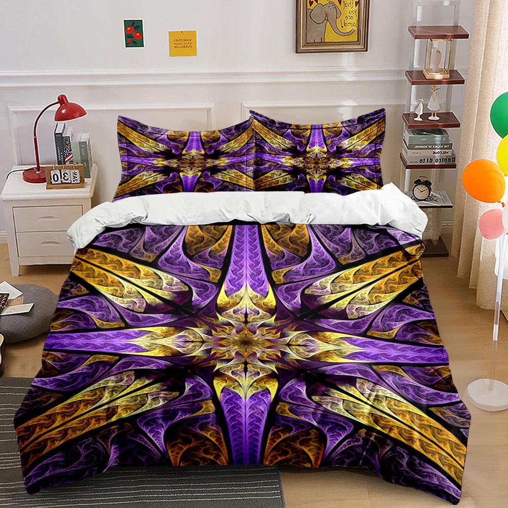

Purple and gold mandala. Bedding sets Duvet cover sets Duvet covers Pillowcases(1 * Duvet Cover 2 * Pillowcases without duvet insert) 135x200cm