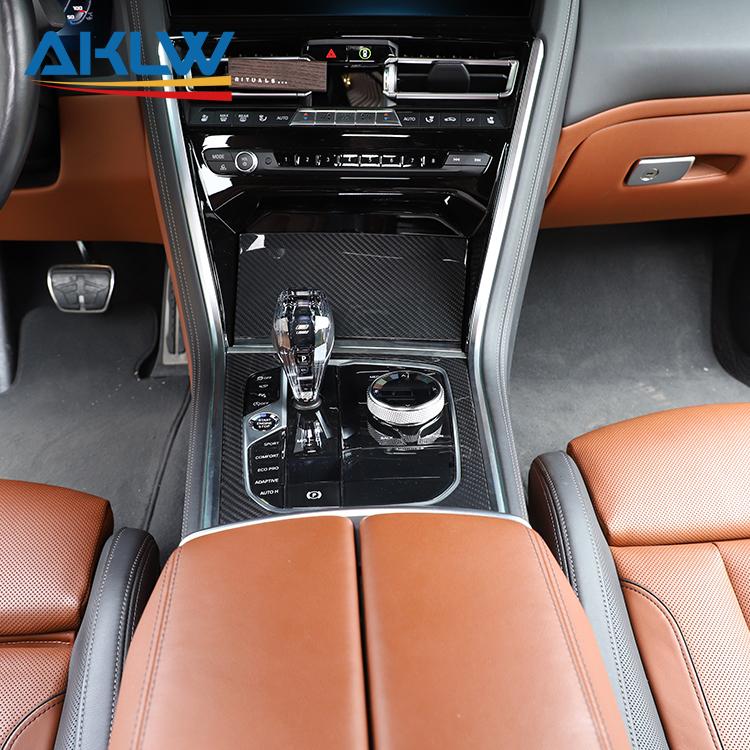 Real Carbon Fiber Interior Accessories for BMW 8 Series M850i G14 G15 G16 2019-2022 Central Control Gear Shift Panel Trim Cover