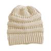 Women's Ponytail Hat Winter Warm Knitted Hat with Ponytail Tail Hole Soft Stretch Cable Knit Messy High Bun Cap