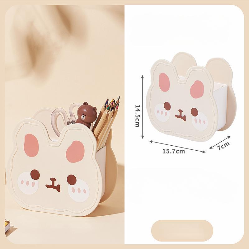 

Милый пенал Kawaii с мультяшным кроликом, канцелярские принадлежности, держатель для ручек для детей, многофункциональный держатель для кистей для макияжа, настольный органайзер