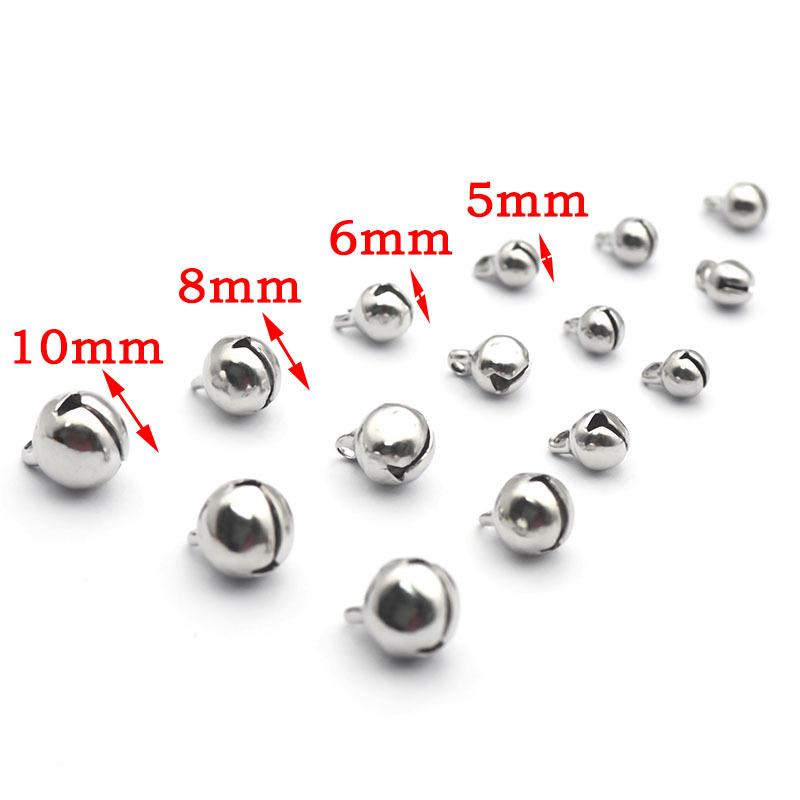 100Pcs 316L Stainless Steel Bells Gold Silver Mini Bells DIY Handcraft Jewelry Clothes Dolls Decoration Gift Sewing Accessories