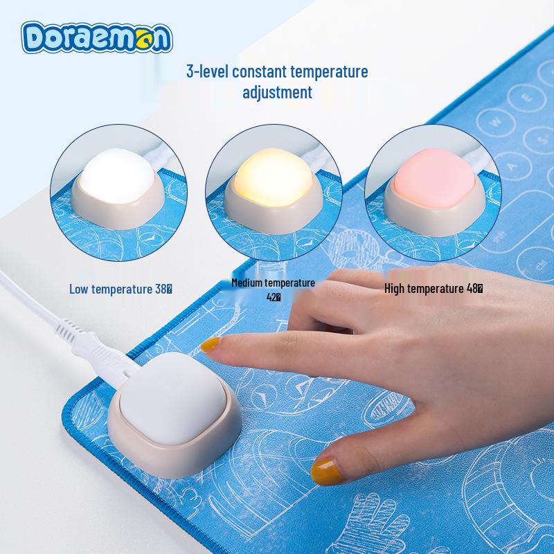 Doraemon Heated Desk Pad: Electric Mouse & Hand Warmer for Office