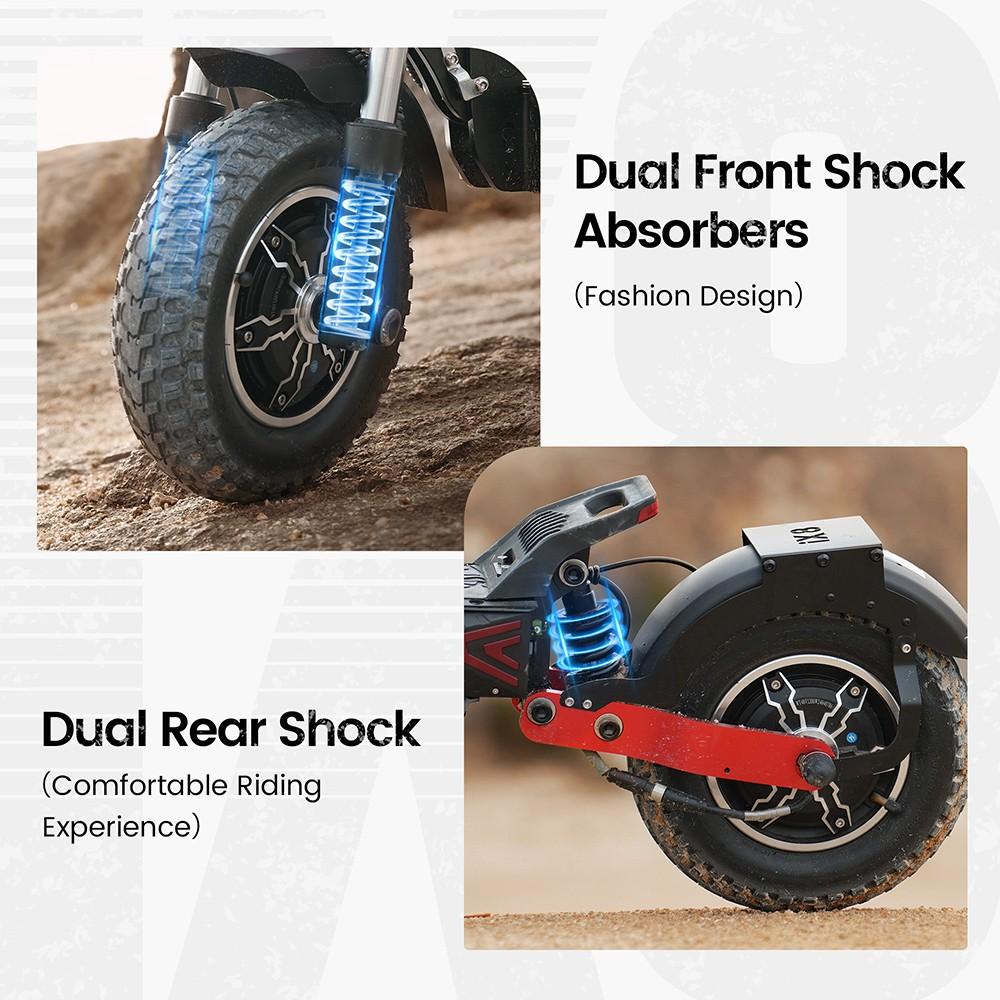 iScooter iX8 Electric Scooter, 2*1200W Motor, 48V 20AH Battery, 12-inch Tire, 60km/h Max Speed, 70km Range