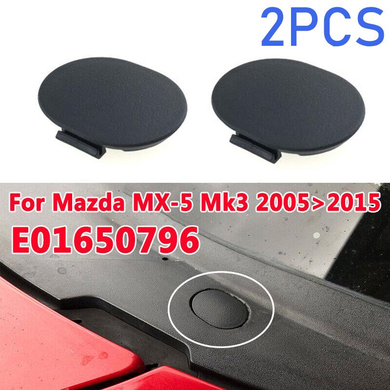 

2PCS MX5 Windscreen Cowl Grille Water Leak Repair Cap Cover Kit For Mazda MX-5 Mk3 NC 05 15 чорний