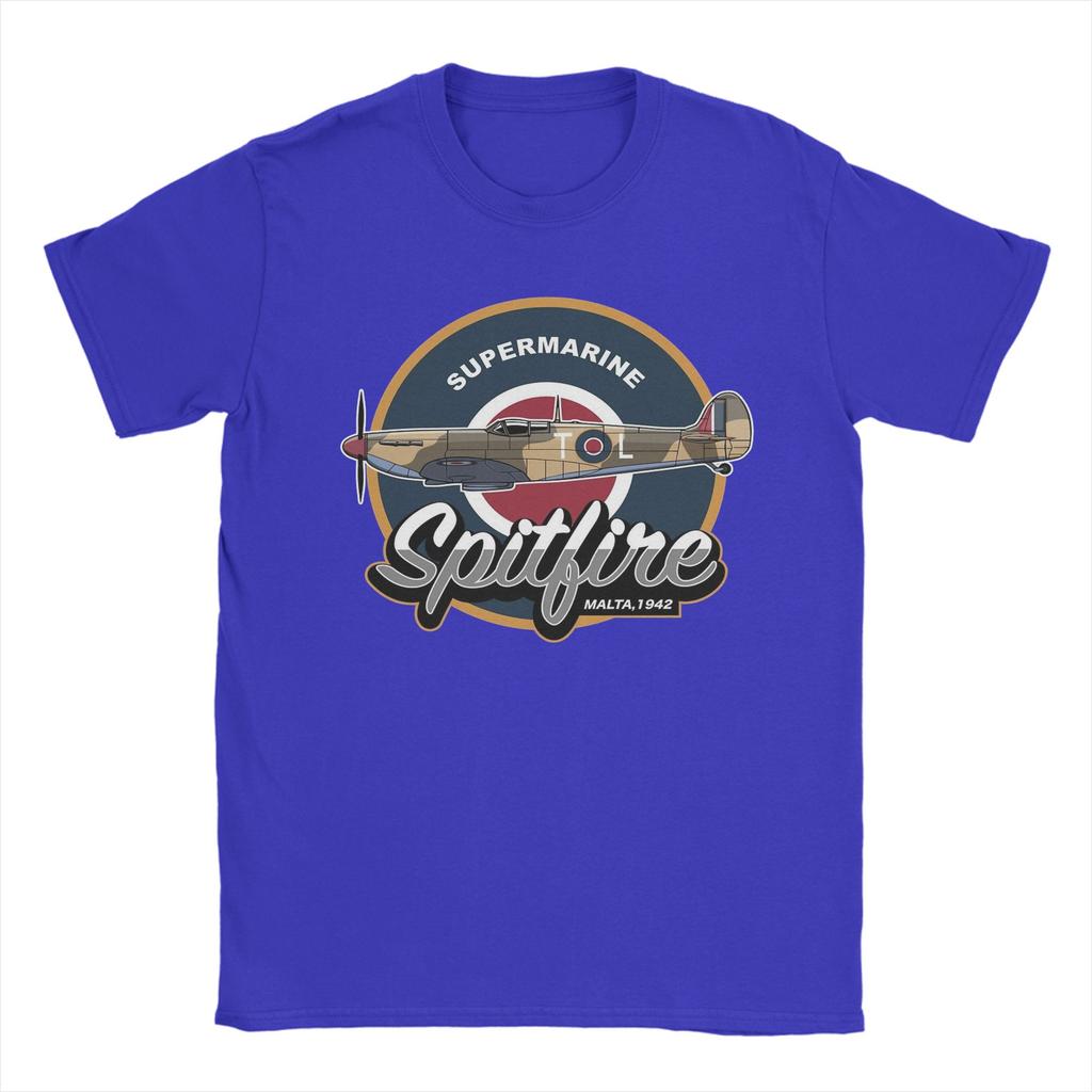 Couple T Shirt Supermarine Spitfire Malta T Shirts Trending Summer Tees Y2K Basic 100 Cotton Clothes Birthday Gift