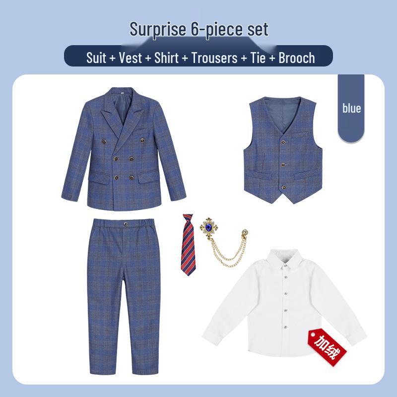 

Стильный костюм в британскую клетку для мальчиков для свадеб и выступлений 140cm, 50-58 jin