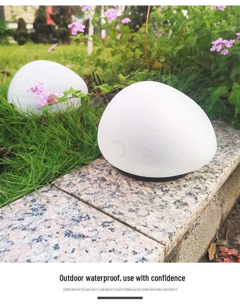 Outdoor Waterproof Solar Pebble Light: Seven-Color LED Lawn Lamp with Induction Control