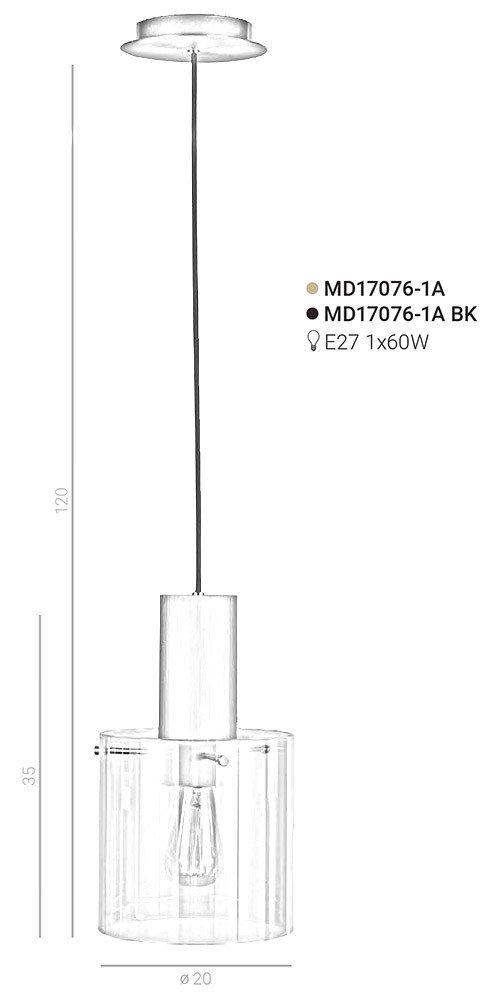 Lampa wisząca Javier MD17076-1A BK Italux