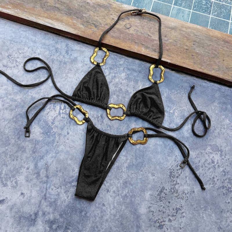 Fato de Banho Inteiro Hollowen Sexy Feminino Moda Praia 2025 Biquíni Cavado Feminino Biquíni Fatos de Banho Brilhantes Body Fato de Banho Roupa de Praia