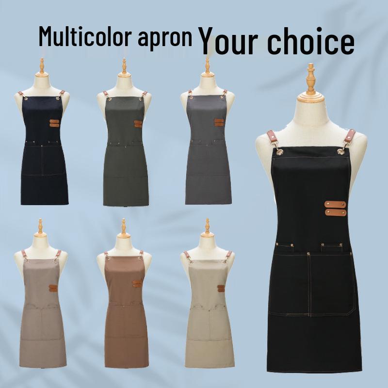 Waterproof Canvas Apron with Custom Logo Printing for Catering and Supermarket Use