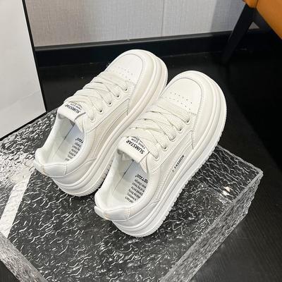 Kleine weiße Schuhe mit dicker Sohle, für Damen, Herbst, Freizeit, Sport, Boardschuhe, Studenten, atmungsaktiv, leicht, einzelne Schuhe