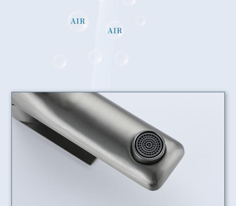 Brushed Stainless Steel Single Cold Water Washbasin Faucet for Flat or Countertop Basin 