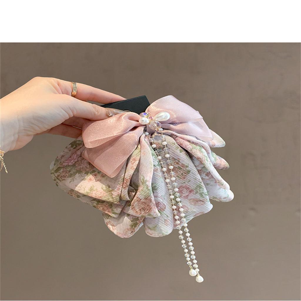 Sweet and sophisticated bow hair clip, elegant half-up hairstyle hair clip, tassel updo hair clip