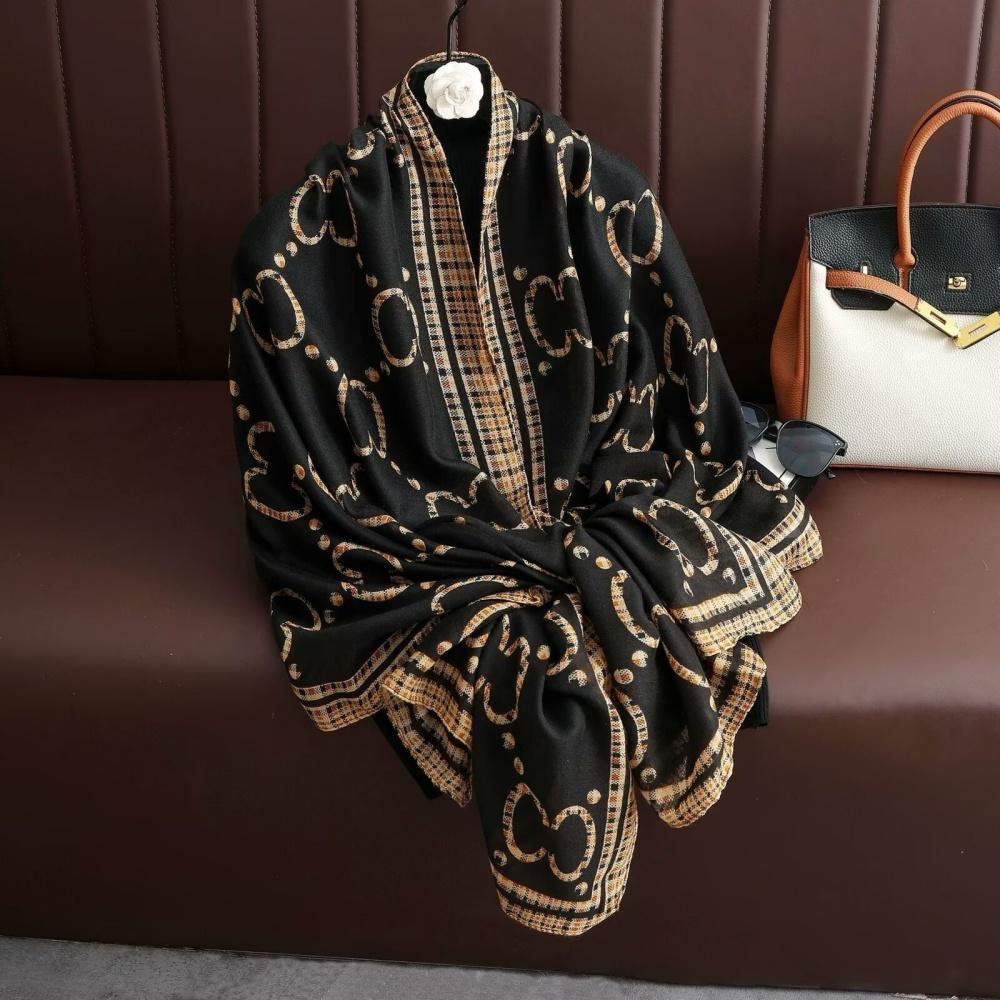 180X85Cm Retro Cashew Flower Scarf Women'S All-Season Cotton And Linen Feel Large Scarf Warm Sun Protection Neck Shawl Hijab