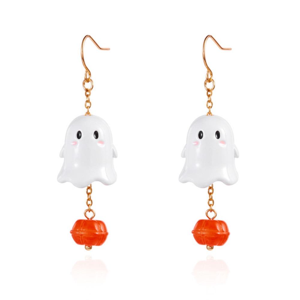 Trick or Treat Pumpkin Ear Studs Zinc Zinc Alloy Ghost Dangle Earrings Halloween Earrings  All Saints' Day