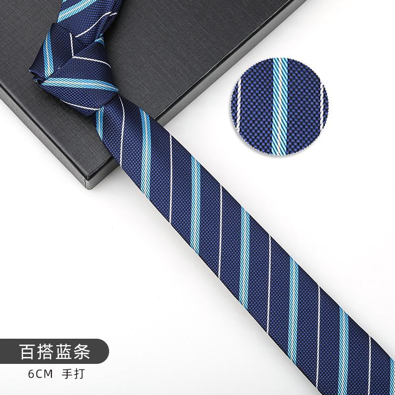 Men'S And Women'S Korean Version 6Cm Fashion Casual Professional Striped Hand-Made Thin Tie Groom Best Man Wedding Banquet Tie