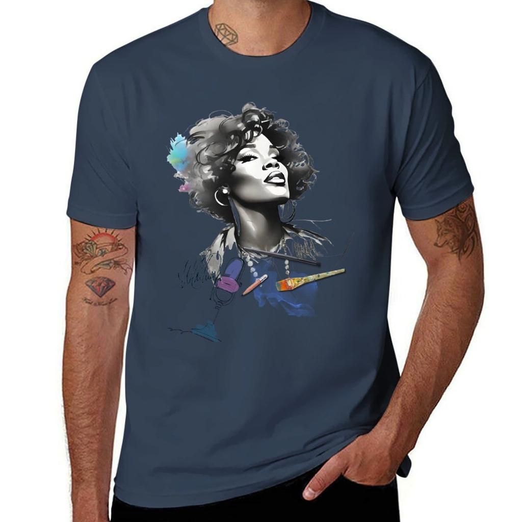 Whitney Houston In Sketch Tshirt Plus Size Gym Sports Tshirt